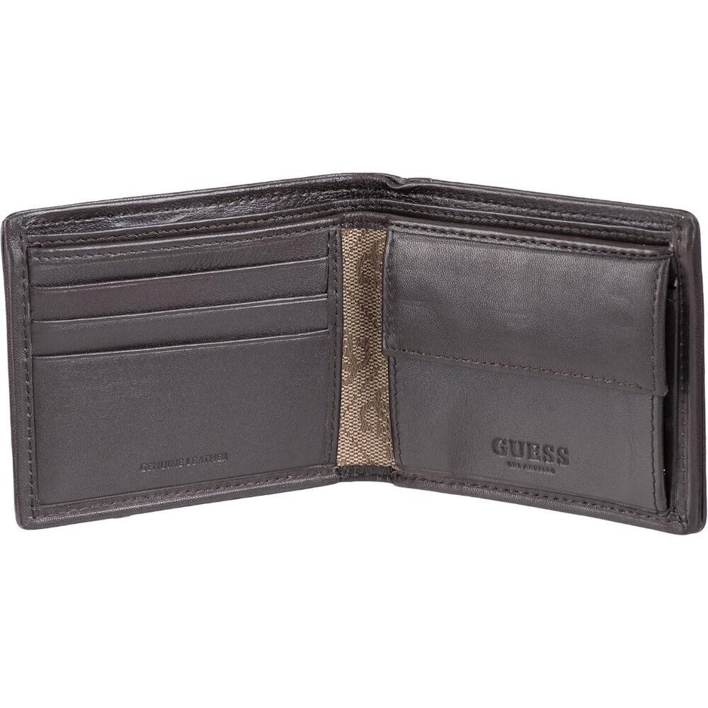 🆕Men's Brown/Brown Logo Imported Leather Pass Case Wallet - Picture 4 of 6